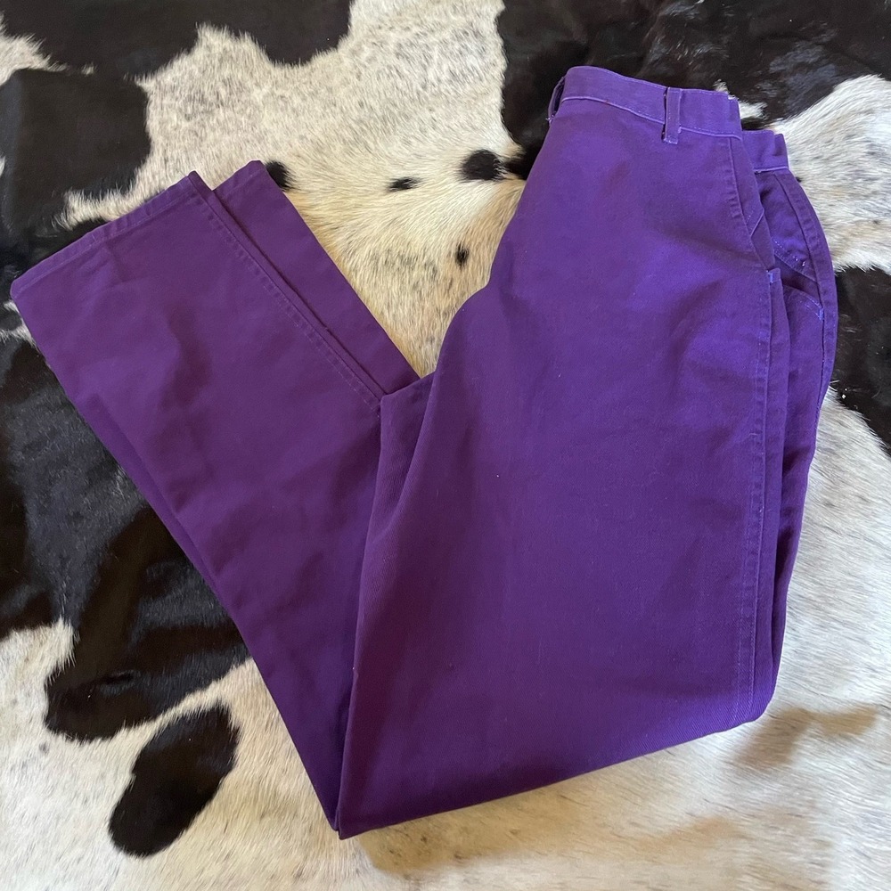 VTG Roper Bareback Jeans Like Rockies PURPLE EUC Western Cowgirl Sz 13 30 X 36.5